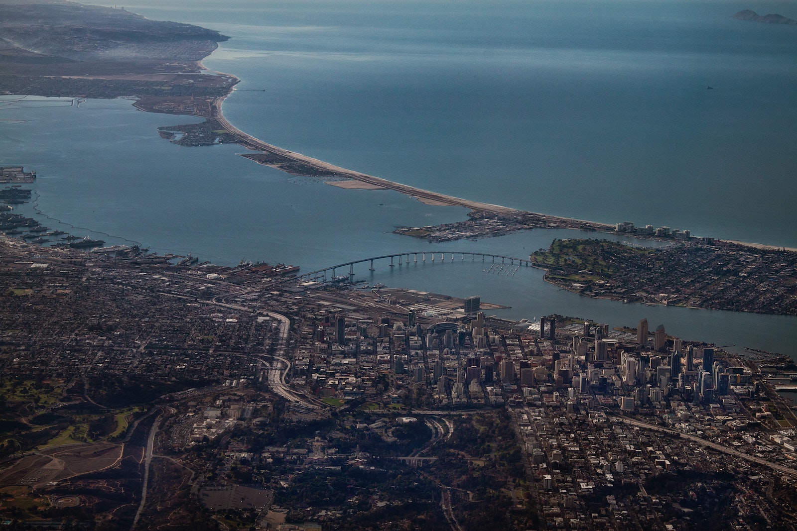 Aerial shot of San Diego companies and infrastructure